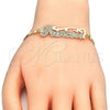 Oro Laminado Fancy Bracelet, Gold Filled Style Nameplate Design, Polished, Golden Finish, 03.63.1966.08 (04 MM Thickness, 8 Inches Length)