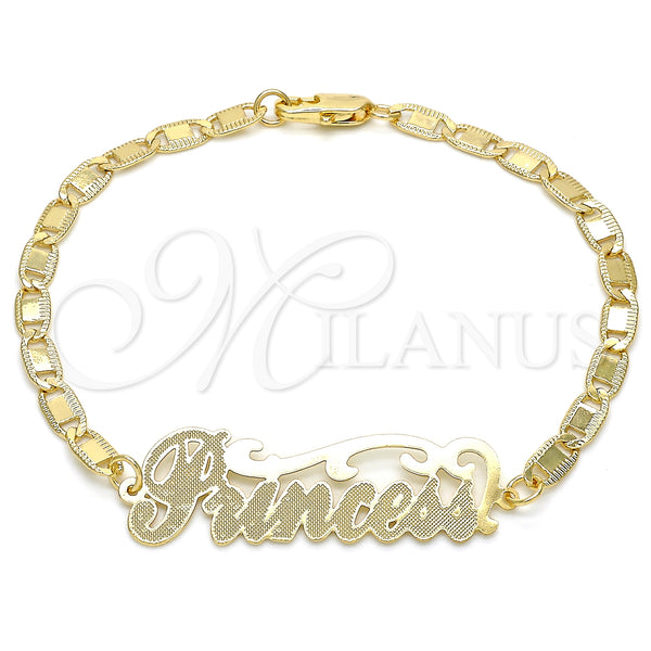Gold Filled Bracelet — Fancy Bracelet Nameplate Design Polished 03.63. 04 MM — main product view — SKU 124607 | Oro Laminado brazalete — elegante Bracelet Nameplate diseño pulido 03.63. 04 MM — SKU 124607