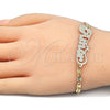 Oro Laminado Fancy Bracelet, Gold Filled Style Nameplate Design, Polished, Golden Finish, 03.63.1967.08 (04 MM Thickness, 8 Inches Length)