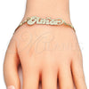 Oro Laminado Fancy Bracelet, Gold Filled Style Nameplate Design, Polished, Golden Finish, 03.63.1967.08 (04 MM Thickness, 8 Inches Length)