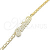 Oro Laminado Fancy Bracelet, Gold Filled Style Nameplate Design, Polished, Golden Finish, 03.63.1967.08 (04 MM Thickness, 8 Inches Length)