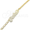 Oro Laminado Fancy Bracelet, Gold Filled Style Nameplate Design, Polished, Golden Finish, 03.63.1967.08 (04 MM Thickness, 8 Inches Length)