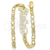 Oro Laminado Fancy Bracelet, Gold Filled Style Nameplate Design, Polished, Golden Finish, 03.63.1967.08 (04 MM Thickness, 8 Inches Length)