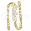 Oro Laminado Fancy Bracelet, Gold Filled Style Nameplate Design, Polished, Golden Finish, 03.63.1967.08 (04 MM Thickness, 8 Inches Length)