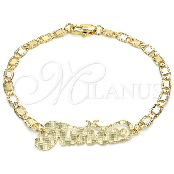 Gold Filled Bracelet — Fancy Bracelet Nameplate Design Polished 03.63. 04 MM — main product view — SKU 124608 | Oro Laminado brazalete — elegante Bracelet Nameplate diseño pulido 03.63. 04 MM — SKU 124608