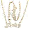 Oro Laminado Necklace and Bracelet, Gold Filled Style Polished, Golden Finish, 06.63.0231