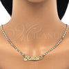 Oro Laminado Necklace and Bracelet, Gold Filled Style Polished, Golden Finish, 06.63.0233