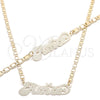 Oro Laminado Necklace and Bracelet, Gold Filled Style Polished, Golden Finish, 06.63.0233