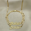 Oro Laminado Necklace and Bracelet, Gold Filled Style Polished, Golden Finish, 06.63.0233