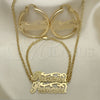 Oro Laminado Necklace, Bracelet and Earring, Gold Filled Style Polished, Golden Finish, 06.63.0235