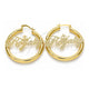 Oro Laminado Medium Hoop, Gold Filled Style Nameplate Design, Polished, Golden Finish, 02.63.2645.40