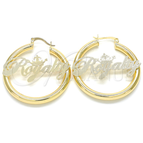 Gold Filled Hoop Earrings — Medium Hoop Nameplate Design Polished 02.63. — main product view — SKU 124631 | Oro Laminado aretes de aro — Medium Hoop Nameplate diseño pulido 02.63. — SKU 124631