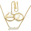 Oro Laminado Necklace, Bracelet and Earring, Gold Filled Style Polished, Golden Finish, 06.63.0238