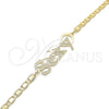 Oro Laminado Fancy Bracelet, Gold Filled Style Nameplate Design, Polished, Golden Finish, 03.63.1970.08 (04 MM Thickness, 8 Inches Length)