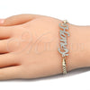 Oro Laminado Fancy Bracelet, Gold Filled Style Nameplate Design, Polished, Golden Finish, 03.63.1971.08 (04 MM Thickness, 8 Inches Length)