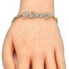Oro Laminado Fancy Bracelet, Gold Filled Style Nameplate Design, Polished, Golden Finish, 03.63.1971.08 (04 MM Thickness, 8 Inches Length)