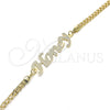 Oro Laminado Fancy Bracelet, Gold Filled Style Nameplate Design, Polished, Golden Finish, 03.63.1971.08 (04 MM Thickness, 8 Inches Length)