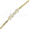 Oro Laminado Fancy Bracelet, Gold Filled Style Nameplate Design, Polished, Golden Finish, 03.63.1971.08 (04 MM Thickness, 8 Inches Length)