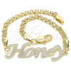 Oro Laminado Fancy Bracelet, Gold Filled Style Nameplate Design, Polished, Golden Finish, 03.63.1971.08 (04 MM Thickness, 8 Inches Length)