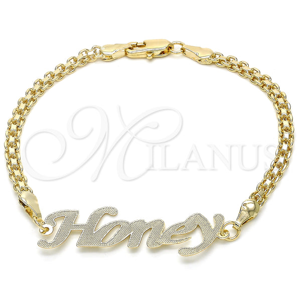 Gold Filled Bracelet — Fancy Bracelet Nameplate Design Polished 03.63. 04 MM — main product view — SKU 124640 | Oro Laminado brazalete — elegante Bracelet Nameplate diseño pulido 03.63. 04 MM — SKU 124640