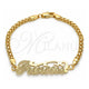 Oro Laminado Fancy Bracelet, Gold Filled Style Nameplate Design, Polished, Golden Finish, 03.63.1973.08 (04 MM Thickness, 8 Inches Length)