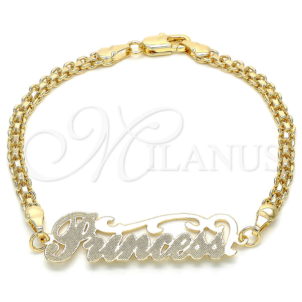 Gold Filled Bracelet — Fancy Bracelet Nameplate Design Polished 03.63. 04 MM — main product view — SKU 124644 | Oro Laminado brazalete — elegante Bracelet Nameplate diseño pulido 03.63. 04 MM — SKU 124644