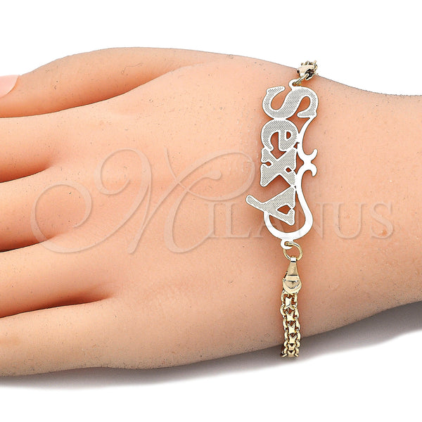 Gold Filled Bracelet — Fancy Bracelet Nameplate Design Polished 03.63. 04 MM — main product view — SKU 124648 | Oro Laminado brazalete — elegante Bracelet Nameplate diseño pulido 03.63. 04 MM — SKU 124648