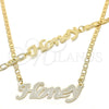 Oro Laminado Necklace and Bracelet, Gold Filled Style Polished, Golden Finish, 06.63.0244