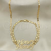 Oro Laminado Necklace and Bracelet, Gold Filled Style Polished, Golden Finish, 06.63.0244