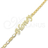 Oro Laminado Fancy Bracelet, Gold Filled Style Nameplate Design, Polished, Golden Finish, 03.63.1977.08 (04 MM for wholesale, additional product view 4
