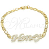 Oro Laminado Fancy Bracelet, Gold Filled Style Nameplate Design, Polished, Golden Finish, 03.63.1977.08 (04 MM for wholesale, main product view