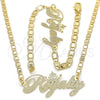 Oro Laminado Necklace and Bracelet, Gold Filled Style Polished, Golden Finish, 06.63.0245