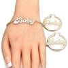 Oro Laminado Necklace, Bracelet and Earring, Gold Filled Style Polished, Golden Finish, 06.63.0247
