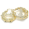 Oro Laminado Medium Hoop, Gold Filled Style Nameplate and Bamboo Design, Polished, Golden Finish, 02.63.2653.40 for wholesale, additional product view 5