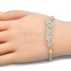 Oro Laminado Fancy Bracelet, Gold Filled Style Nameplate Design, Polished, Golden Finish, 03.63.1978.08 (04 MM Thickness, 8 Inches Length)