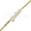 Oro Laminado Fancy Bracelet, Gold Filled Style Nameplate Design, Polished, Golden Finish, 03.63.1978.08 (04 MM Thickness, 8 Inches Length)