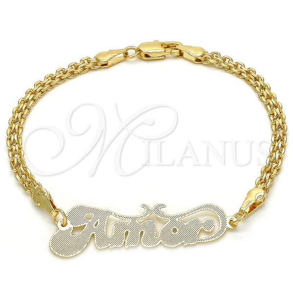 Gold Filled Bracelet — Fancy Bracelet Nameplate Design Polished 03.63. 04 MM — main product view — SKU 124663 | Oro Laminado brazalete — elegante Bracelet Nameplate diseño pulido 03.63. 04 MM — SKU 124663