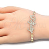Oro Laminado Fancy Bracelet, Gold Filled Style Nameplate Design, Polished, Golden Finish, 03.63.1979.08 (04 MM Thickness, 8 Inches Length)