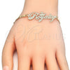 Oro Laminado Fancy Bracelet, Gold Filled Style Nameplate Design, Polished, Golden Finish, 03.63.1979.08 (04 MM Thickness, 8 Inches Length)