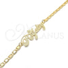 Oro Laminado Fancy Bracelet, Gold Filled Style Nameplate Design, Polished, Golden Finish, 03.63.1979.08 (04 MM Thickness, 8 Inches Length)