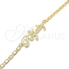 Oro Laminado Fancy Bracelet, Gold Filled Style Nameplate Design, Polished, Golden Finish, 03.63.1979.08 (04 MM Thickness, 8 Inches Length)