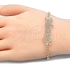 Oro Laminado Fancy Bracelet, Gold Filled Style Nameplate Design, Polished, Golden Finish, 03.63.1980.08 (03 MM Thickness, 8 Inches Length)