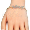 Oro Laminado Fancy Bracelet, Gold Filled Style Nameplate Design, Polished, Golden Finish, 03.63.1980.08 (03 MM Thickness, 8 Inches Length)