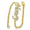 Oro Laminado Fancy Bracelet, Gold Filled Style Nameplate Design, Polished, Golden Finish, 03.63.1980.08 (03 MM Thickness, 8 Inches Length)