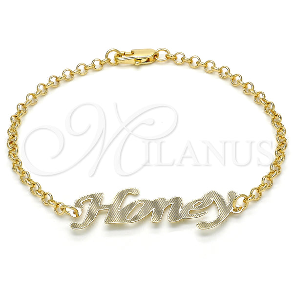 Gold Filled Bracelet — Fancy Bracelet Nameplate Design Polished 03.63. 03 MM — main product view — SKU 124665 | Oro Laminado brazalete — elegante Bracelet Nameplate diseño pulido 03.63. 03 MM — SKU 124665