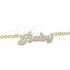 Oro Laminado Pendant Necklace, Gold Filled Style Nameplate Design, Polished, Golden Finish, 04.63.1384.18 (03 MM Thickness, 18 Inches Length)