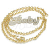 Oro Laminado Pendant Necklace, Gold Filled Style Nameplate Design, Polished, Golden Finish, 04.63.1384.18 (03 MM Thickness, 18 Inches Length)