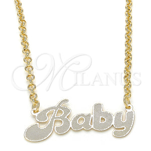 Gold Filled Necklace — Pendant Necklace Nameplate Design Polished 04.63. 03 MM — main product view — SKU 124668 | Oro Laminado collar — Pendant Necklace Nameplate diseño pulido 04.63. 03 MM — SKU 124668
