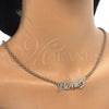 Oro Laminado Pendant Necklace, Gold Filled Style Nameplate Design, Polished, Golden Finish, 04.63.1385.18 (03 MM Thickness, 18 Inches Length)