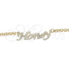 Oro Laminado Pendant Necklace, Gold Filled Style Nameplate Design, Polished, Golden Finish, 04.63.1385.18 (03 MM Thickness, 18 Inches Length)